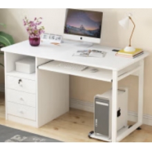 【三抽屜款】暖白色120CM辦公桌
